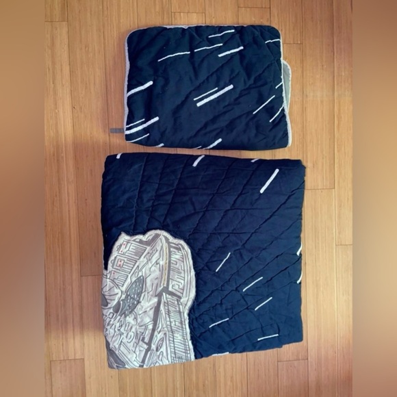 Pottery Barn Star Wars Quilt Millennium Full Size Blue White Gray - Picture 2 of 6